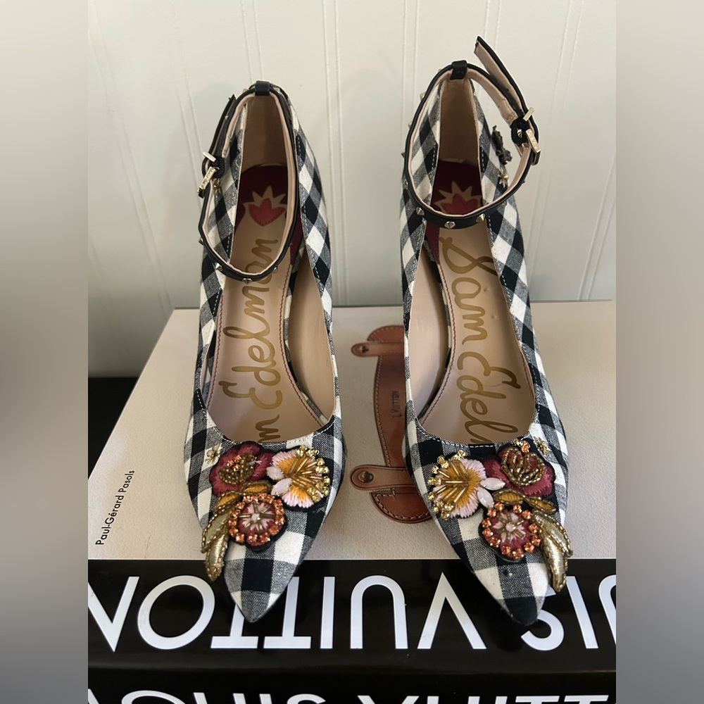 Sam Edelman hermione 3 Black and White Checkered Heels - Picture 14 of 16